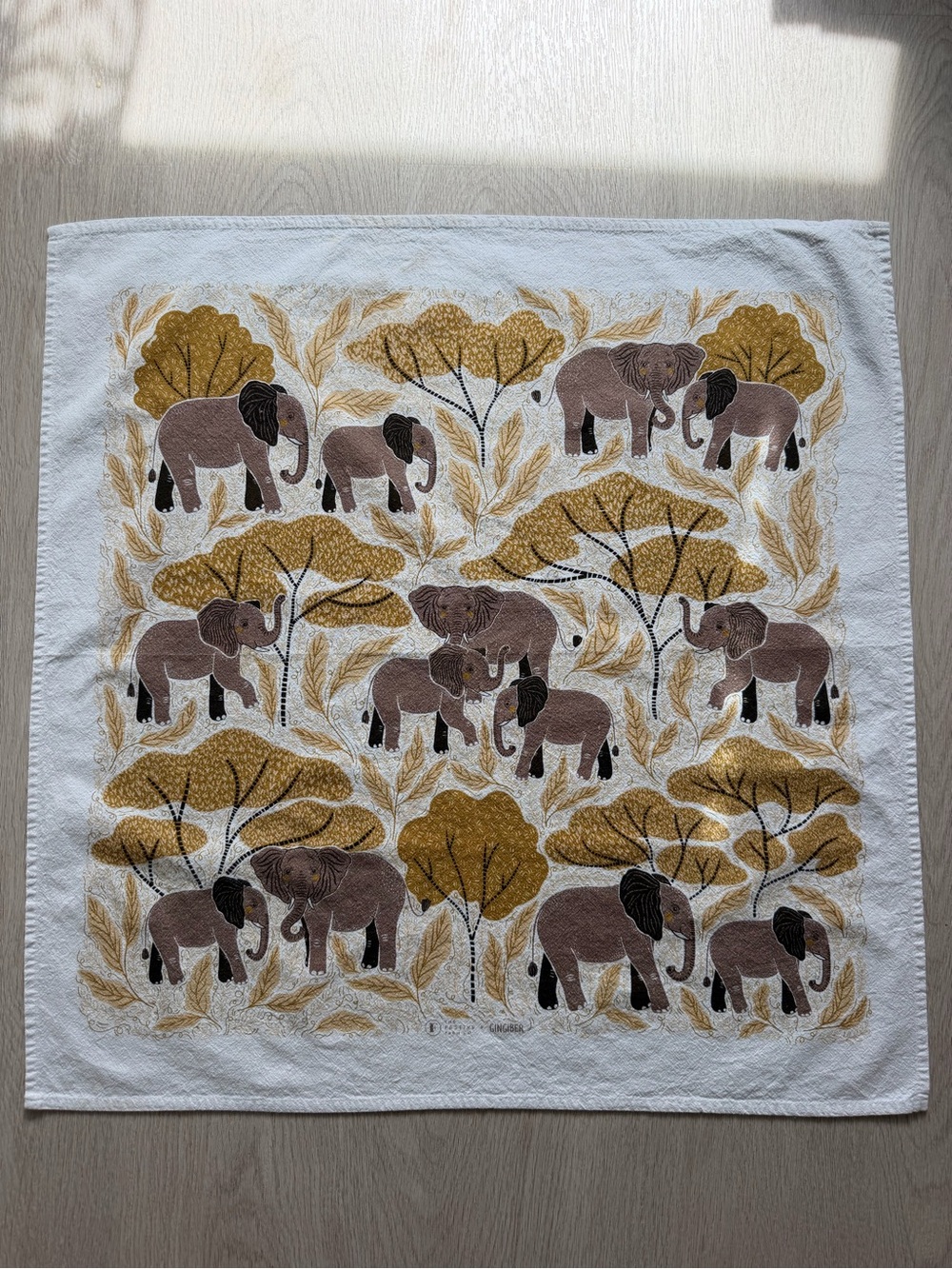 Gingiber Festive Farm Co Elephant Tea Towel Sisterhood Flour Sack Cotton Boho